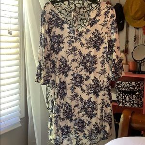 Blue floral shift dress